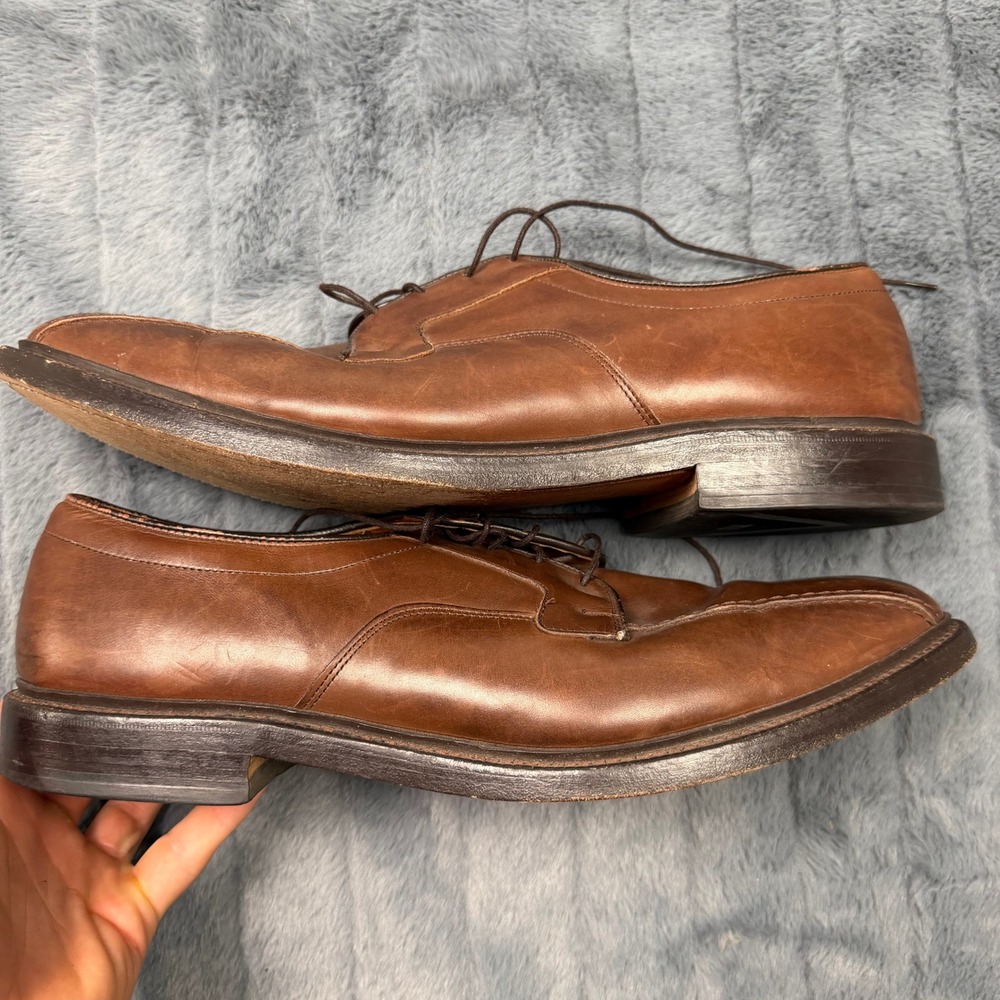 Allen Edmonds Hillcrest Brown Leather Split Toe Derby Dress Shoes Mens 14 B 5934